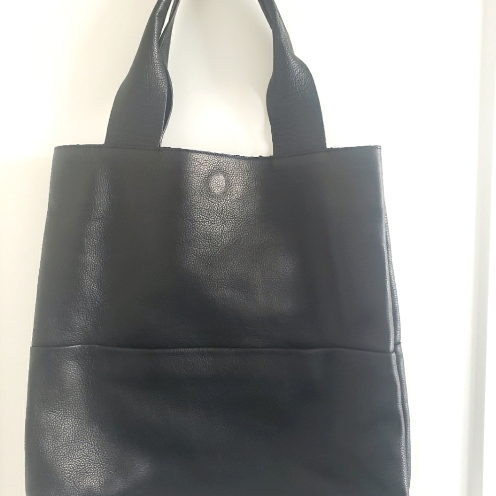COS black leather handbag